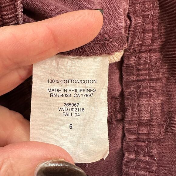 Gap Women's Burgundy 100% Cotton Corduroy Button Up Mini Skirt, Size 6, EUC - Picture 4 of 5